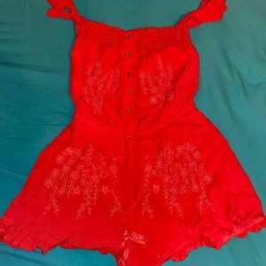 Bright, embroidered romper